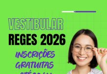 Vestibular REGES 2026. Veja