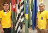 Lions Clube de Dracena presta homenagem aos ex-governadores do distrito L.C.8, José Carlos Lourencetti e Sérgio Chiyoda.