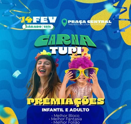 Carnatupi na Praça Central da cidade terá premiações para infantil e adulto