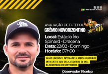 Observador Técnico do Novorizontino neste domingo no Estádio Írio Spinardi