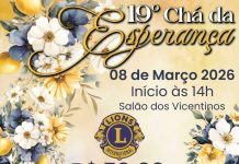 Chá da Esperança dia 8 de março em prol da Casa dos Velhos