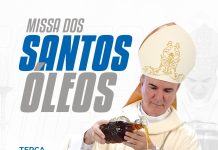 Será hoje 31.03 a Missa dos Santos Óleos em Tupã com participação do clero ,fiéis e representantes das paróquias da Diocese