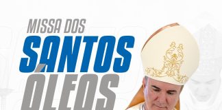 Será hoje 31.03 a Missa dos Santos Óleos em Tupã com participação do clero ,fiéis e representantes das paróquias da Diocese