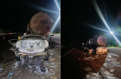 Trânsito: Estudante morre carbonizado após carro bater em carre em rodovia de PP