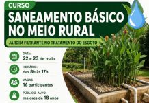 Curso Saneamento Básico no Meio Rural. Vagas Limitadas