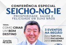 Conferência Especial Seicho No Iê em Pacaembu, Dracena e Tupi Paulista.