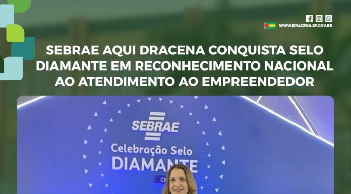 Notícia boa: O Sebrae Aqui Dracena conquista Selo Diamante Referência em Atendimento