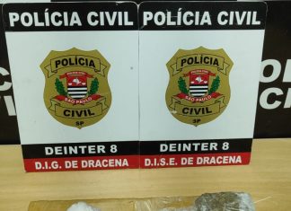 Polícia Civil prende suspeito por tráfico de drogas e apreende cocaína,maconha, motocicleta e celular em Dracena